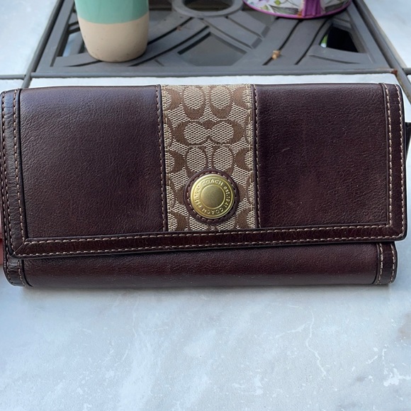 Coach trifold leather wallet - Picture 6 of 9